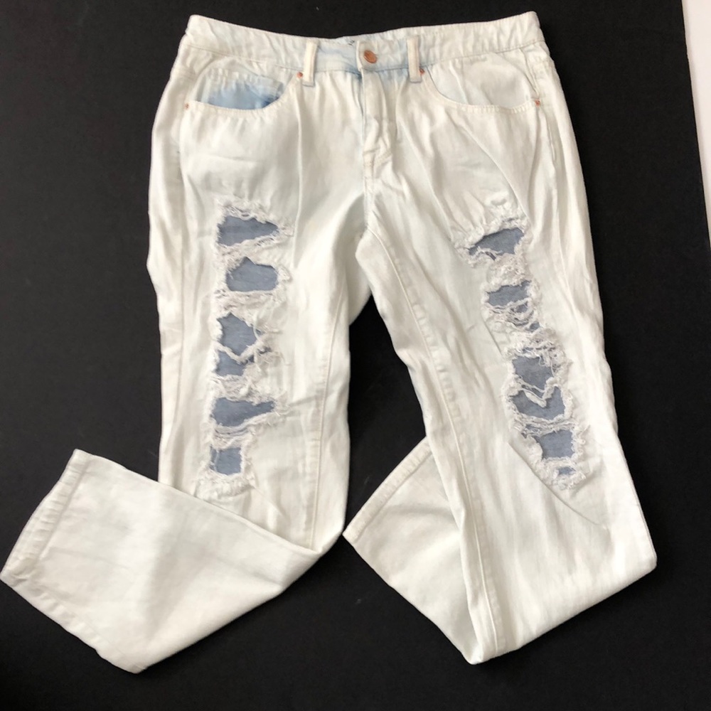 Mossimo Denim Mid Rise Skinny Distressed Jeans